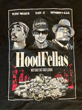 Shaka Wear Mens Graphic T-Shirt Top West East Coast Tupac Eazy E BIG Legends XXL